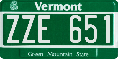 VT license plate ZZE651