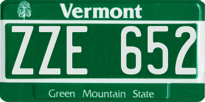 VT license plate ZZE652