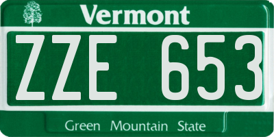 VT license plate ZZE653