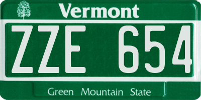 VT license plate ZZE654