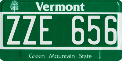 VT license plate ZZE656
