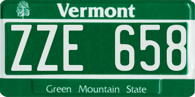 VT license plate ZZE658