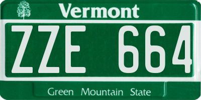 VT license plate ZZE664