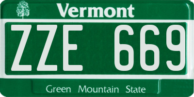 VT license plate ZZE669