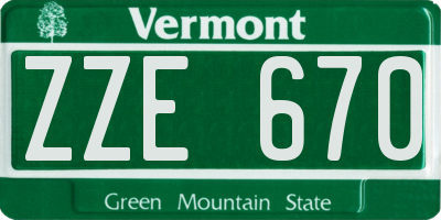 VT license plate ZZE670
