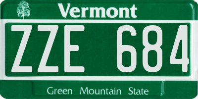 VT license plate ZZE684