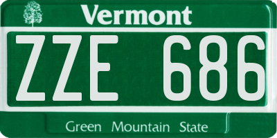 VT license plate ZZE686
