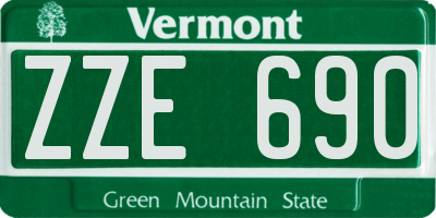VT license plate ZZE690