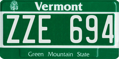 VT license plate ZZE694
