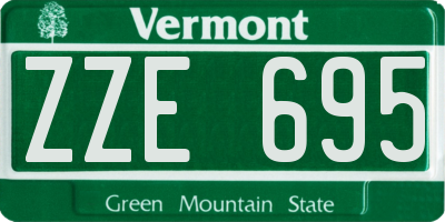VT license plate ZZE695