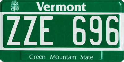 VT license plate ZZE696