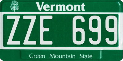 VT license plate ZZE699