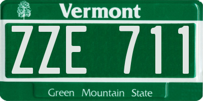 VT license plate ZZE711