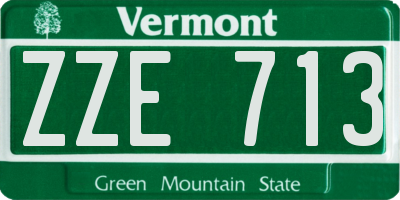 VT license plate ZZE713