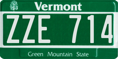 VT license plate ZZE714
