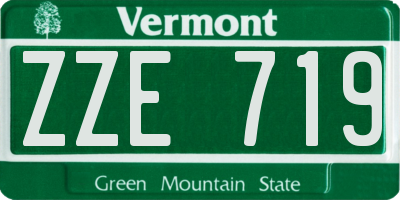 VT license plate ZZE719