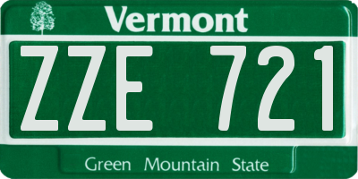 VT license plate ZZE721