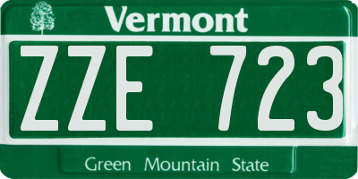VT license plate ZZE723