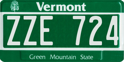 VT license plate ZZE724