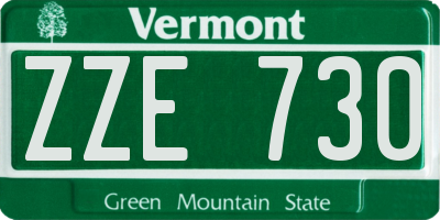VT license plate ZZE730
