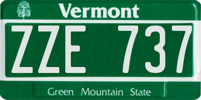VT license plate ZZE737