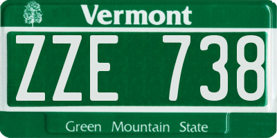 VT license plate ZZE738