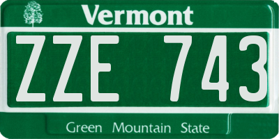 VT license plate ZZE743