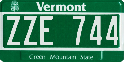VT license plate ZZE744