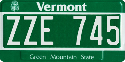 VT license plate ZZE745