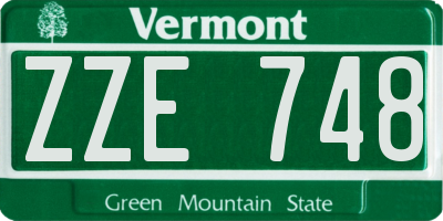VT license plate ZZE748