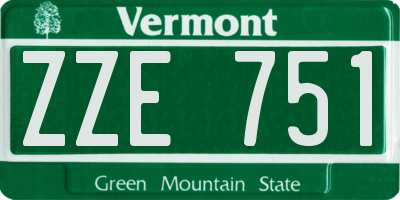 VT license plate ZZE751