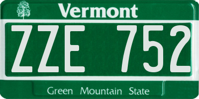VT license plate ZZE752