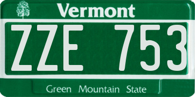 VT license plate ZZE753