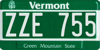 VT license plate ZZE755