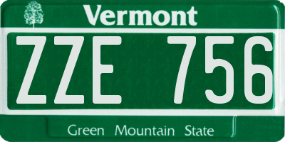 VT license plate ZZE756