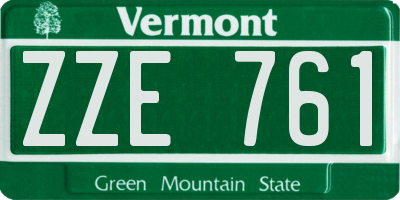 VT license plate ZZE761