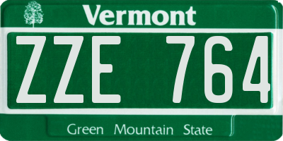 VT license plate ZZE764
