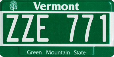 VT license plate ZZE771