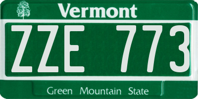 VT license plate ZZE773