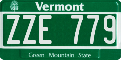 VT license plate ZZE779