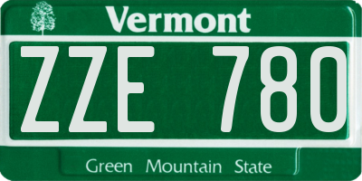 VT license plate ZZE780
