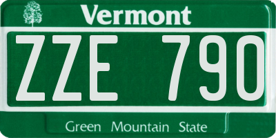 VT license plate ZZE790