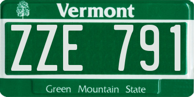 VT license plate ZZE791