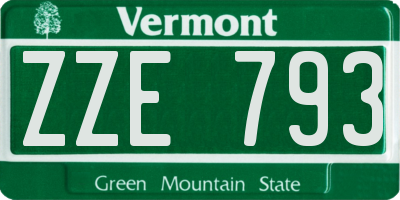 VT license plate ZZE793