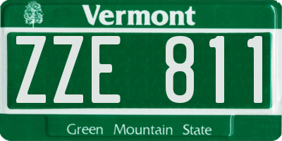 VT license plate ZZE811