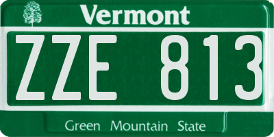 VT license plate ZZE813