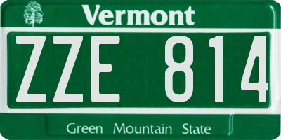 VT license plate ZZE814