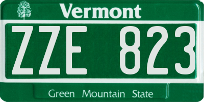 VT license plate ZZE823