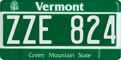 VT license plate ZZE824