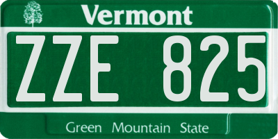 VT license plate ZZE825